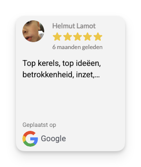 Beoordeling van 5 sterren door Helmut Lamot met positieve feedback op Google, 6 maanden geleden geplaatst.